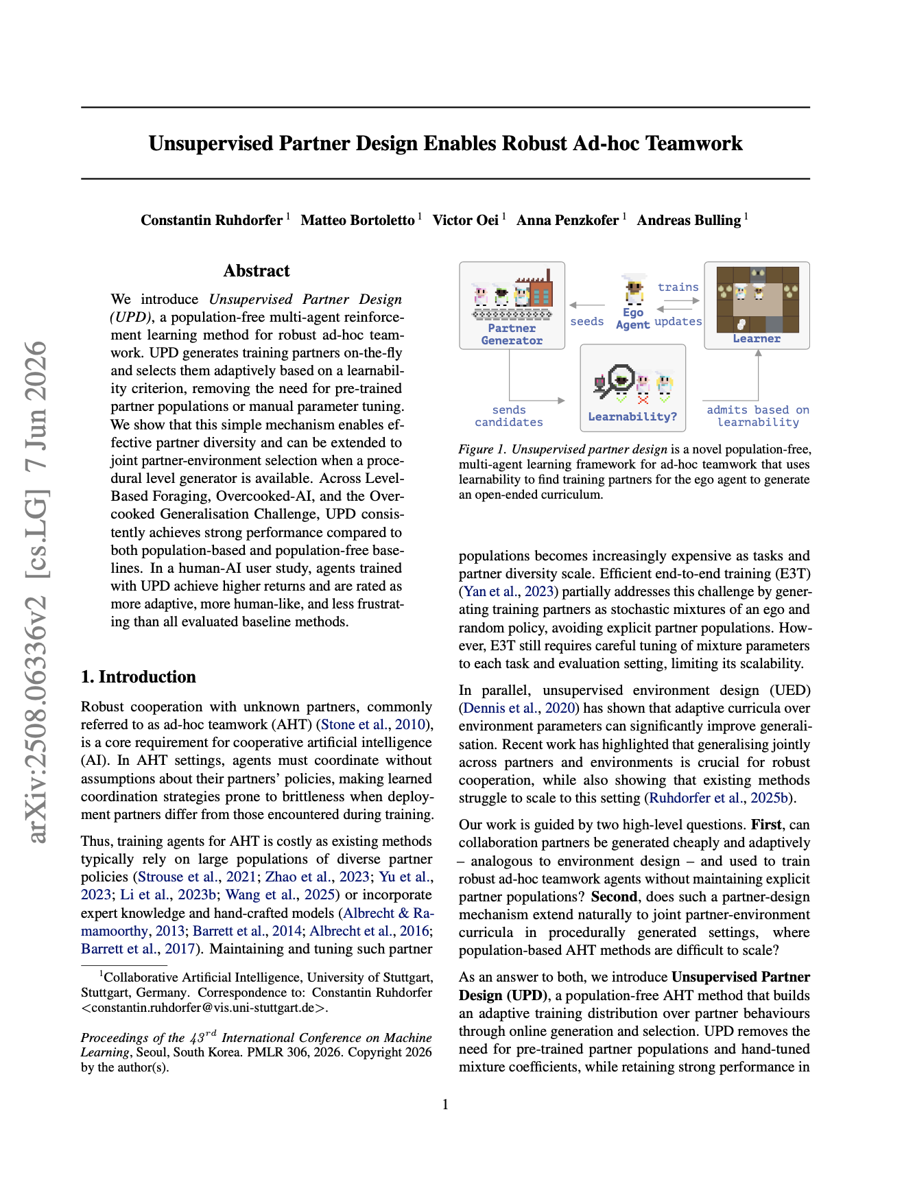 Unsupervised Partner Design Enables Robust Ad-hoc Teamwork