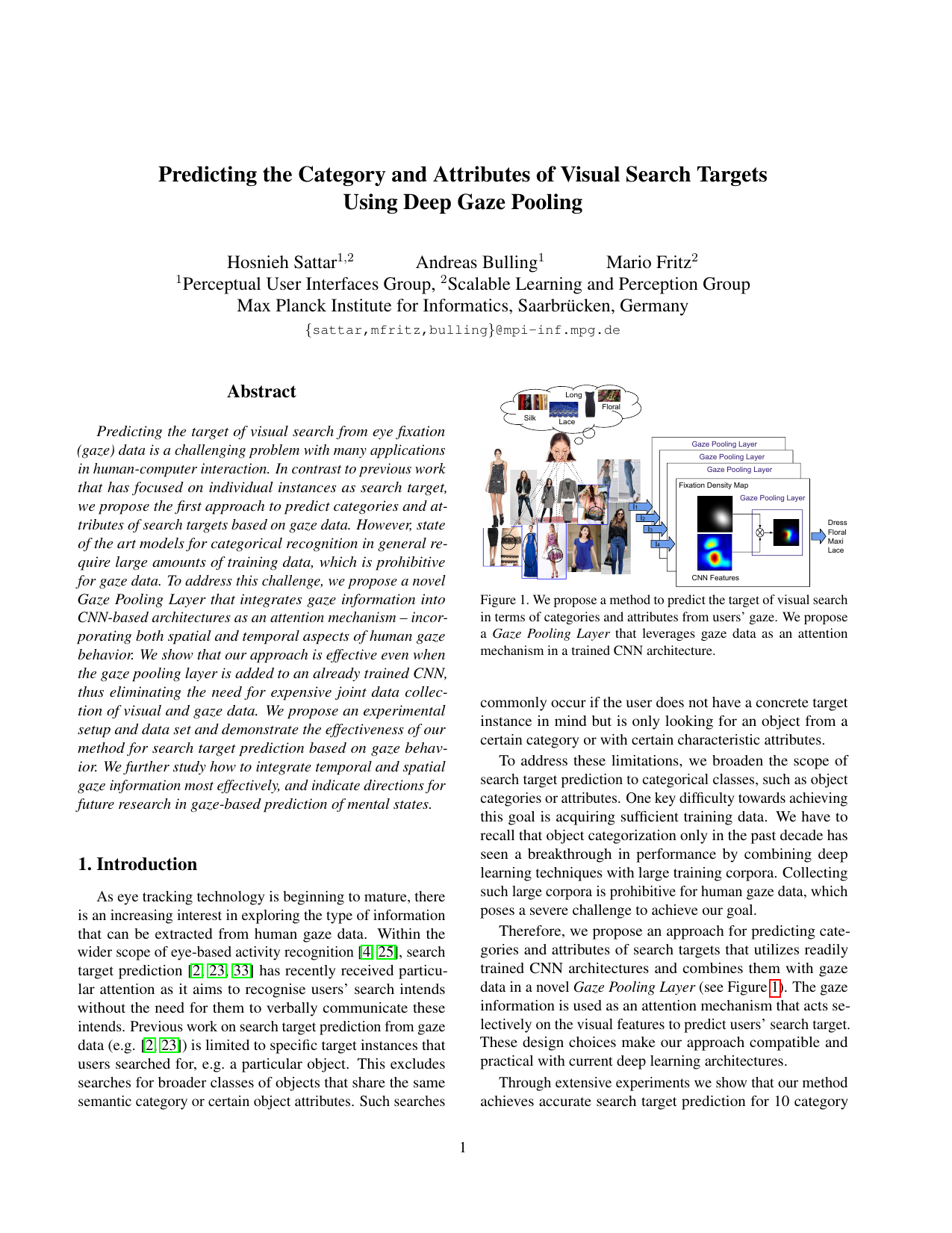 Predicting the Category and Attributes of Visual Search Targets Using Deep Gaze Pooling