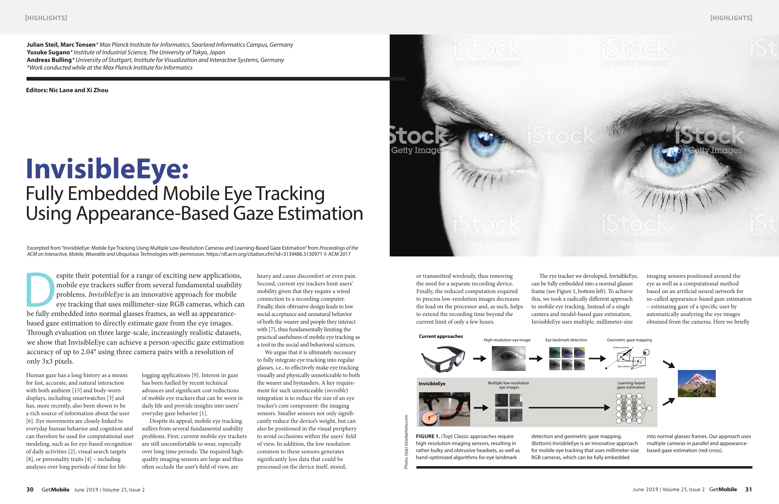 InvisibleEye: Fully Embedded Mobile Eye Tracking Using Appearance-Based Gaze Estimation