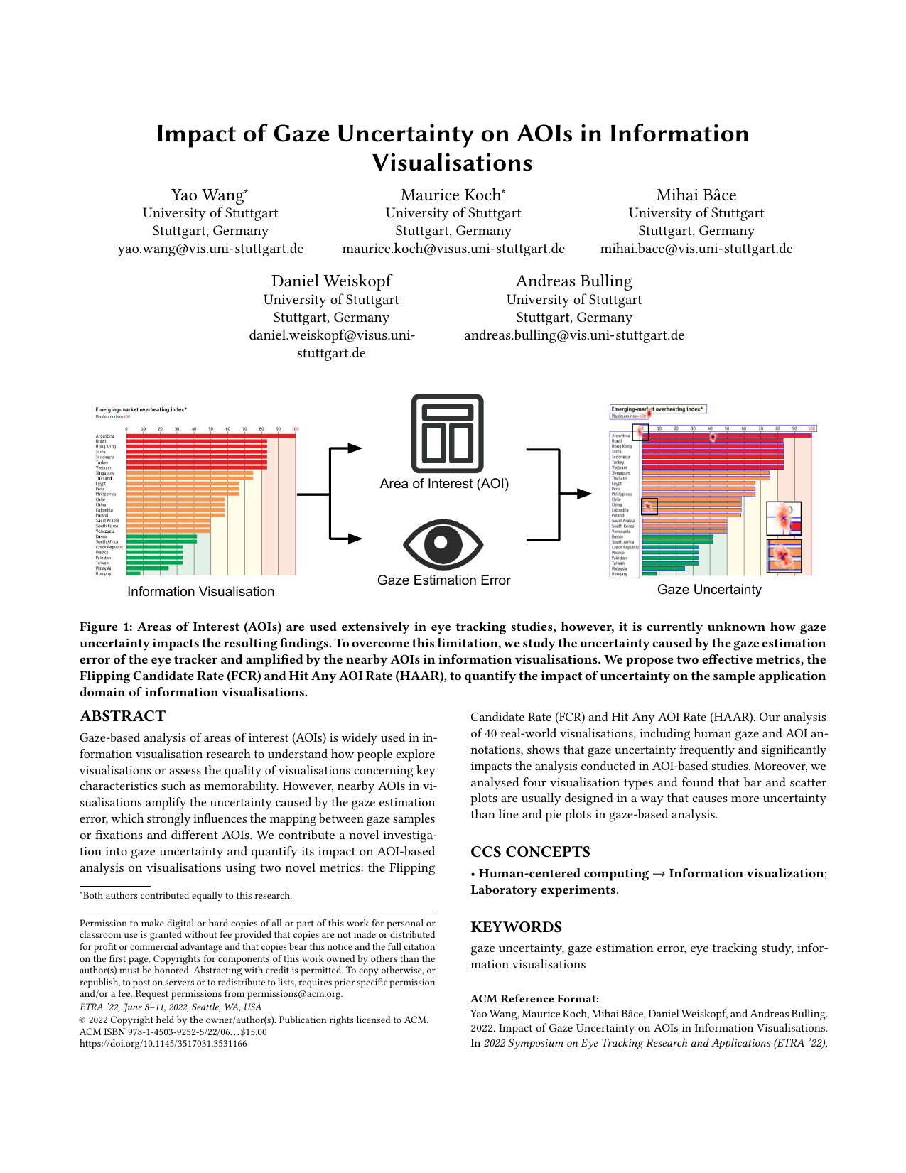Impact of Gaze Uncertainty on AOIs in Information Visualisations